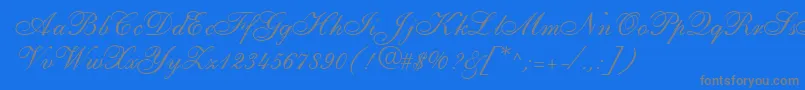 ShirleyallegroRegularDb Font – Gray Fonts on Blue Background