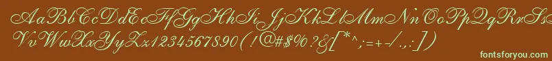 ShirleyallegroRegularDb Font – Green Fonts on Brown Background