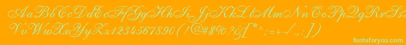 ShirleyallegroRegularDb Font – Green Fonts on Orange Background