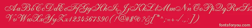 ShirleyallegroRegularDb Font – Green Fonts on Red Background