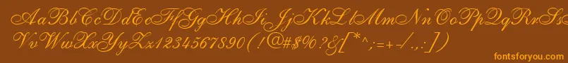 ShirleyallegroRegularDb Font – Orange Fonts on Brown Background