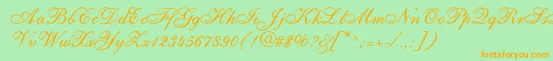 ShirleyallegroRegularDb Font – Orange Fonts on Green Background