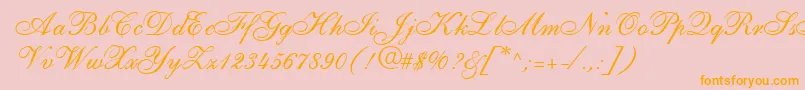 ShirleyallegroRegularDb Font – Orange Fonts on Pink Background