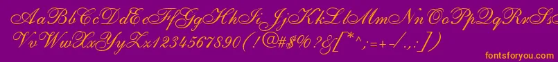 ShirleyallegroRegularDb Font – Orange Fonts on Purple Background