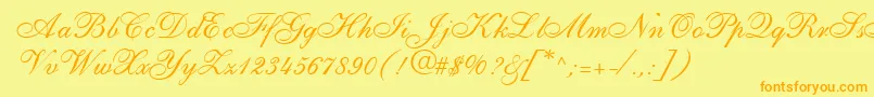 ShirleyallegroRegularDb Font – Orange Fonts on Yellow Background