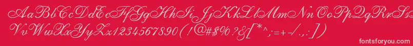ShirleyallegroRegularDb Font – Pink Fonts on Red Background