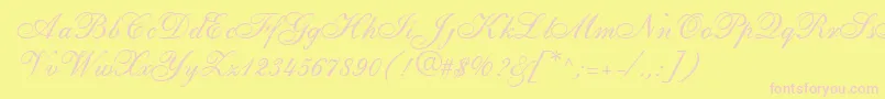 ShirleyallegroRegularDb Font – Pink Fonts on Yellow Background