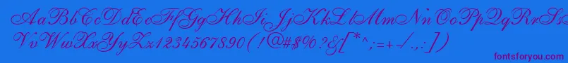 ShirleyallegroRegularDb Font – Purple Fonts on Blue Background