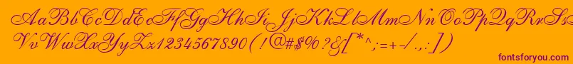 ShirleyallegroRegularDb Font – Purple Fonts on Orange Background