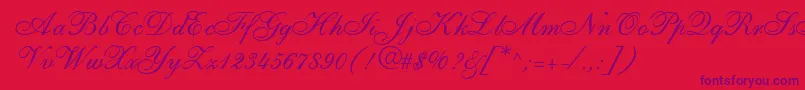 ShirleyallegroRegularDb Font – Purple Fonts on Red Background