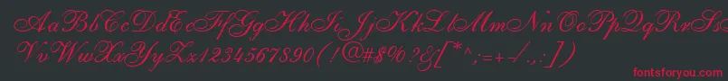 ShirleyallegroRegularDb Font – Red Fonts on Black Background
