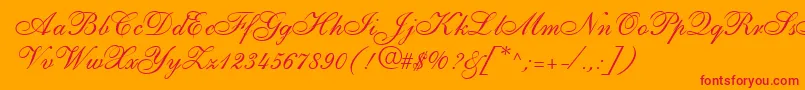 ShirleyallegroRegularDb Font – Red Fonts on Orange Background