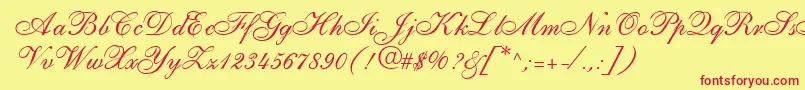 ShirleyallegroRegularDb Font – Red Fonts on Yellow Background