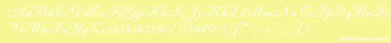 ShirleyallegroRegularDb Font – White Fonts on Yellow Background