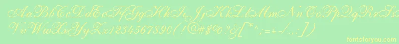 ShirleyallegroRegularDb Font – Yellow Fonts on Green Background