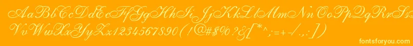 ShirleyallegroRegularDb Font – Yellow Fonts on Orange Background