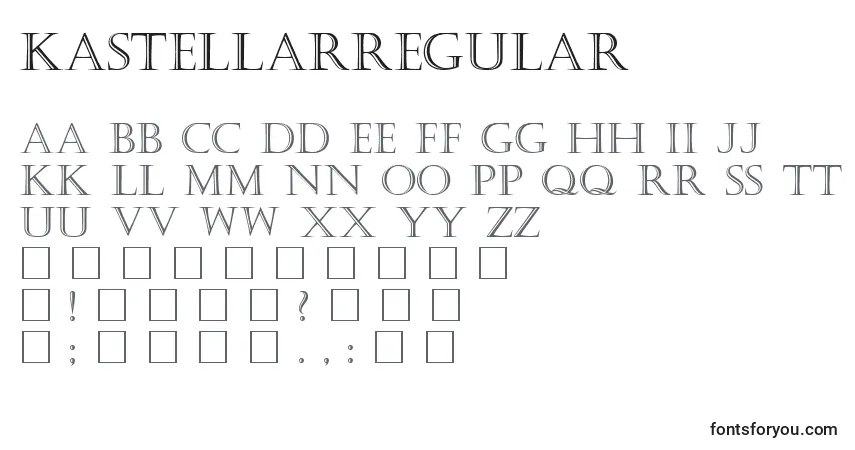 A fonte KastellarRegular – alfabeto, números, caracteres especiais