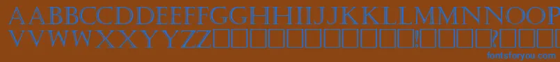 KastellarRegular Font – Blue Fonts on Brown Background
