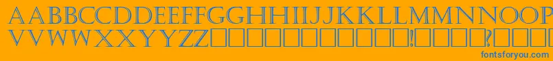 KastellarRegular Font – Blue Fonts on Orange Background