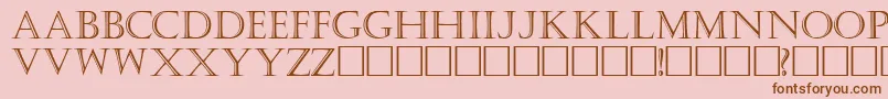 Weitere Informationen zur KastellarRegular-Schriftart KastellarRegular-Schriftart – Braune Schriften auf rosa Hintergrund