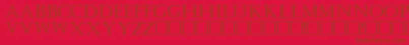 KastellarRegular-Schriftart – Braune Schriften auf rotem Hintergrund
