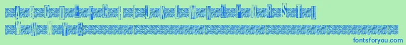 Metalblocktango Font – Blue Fonts on Green Background