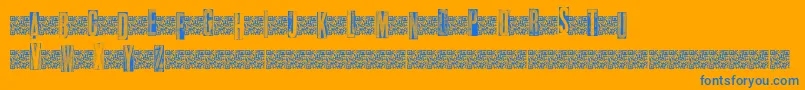 Metalblocktango Font – Blue Fonts on Orange Background