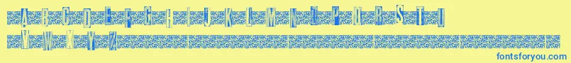Metalblocktango Font – Blue Fonts on Yellow Background