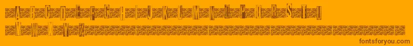 Metalblocktango Font – Brown Fonts on Orange Background