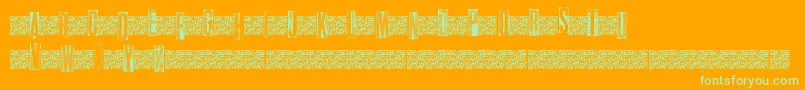 Metalblocktango Font – Green Fonts on Orange Background