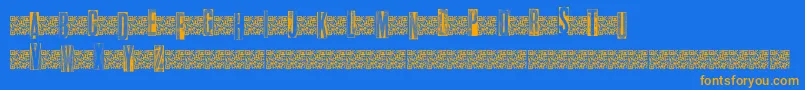 Metalblocktango Font – Orange Fonts on Blue Background