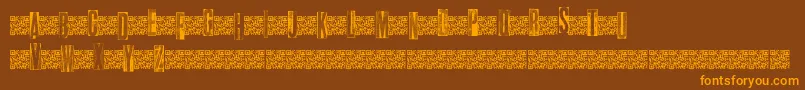 Metalblocktango Font – Orange Fonts on Brown Background