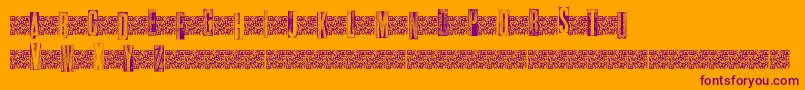 Metalblocktango Font – Purple Fonts on Orange Background