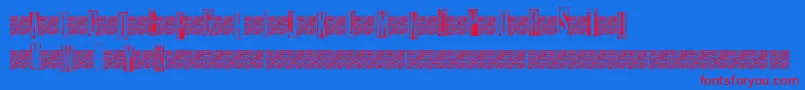 Weitere Informationen zur Metalblocktango-Schriftart Metalblocktango-Schriftart – Rote Schriften auf blauem Hintergrund
