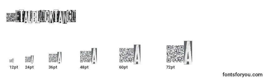 Tamanhos de fonte Metalblocktango