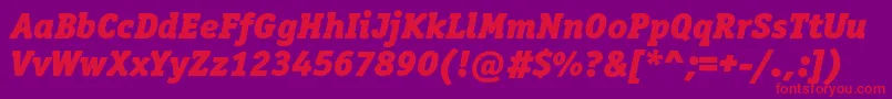 OfficinaserifblackcItalic Font – Red Fonts on Purple Background