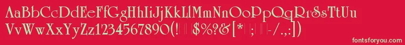 UniversityRomanBoldPlain Font – Green Fonts on Red Background