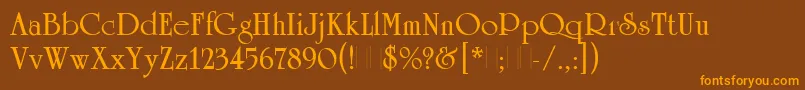 UniversityRomanBoldPlain Font – Orange Fonts on Brown Background