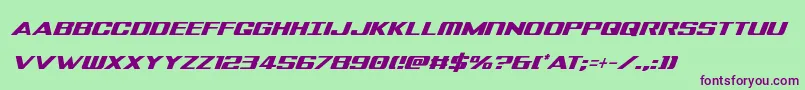 Tigersharkcondital Font – Purple Fonts on Green Background