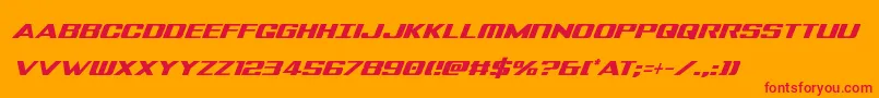 Tigersharkcondital-Schriftart – Rote Schriften auf orangefarbenem Hintergrund