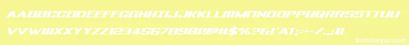 フォントTigersharkcondital – 黄色い背景に白い文字