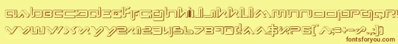 フォントXephs – 茶色の文字が黄色の背景にあります。