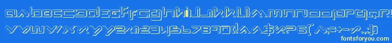 フォントXephs – 黄色の文字、青い背景