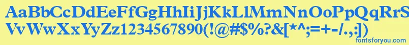 Terminusblackssk Font – Blue Fonts on Yellow Background