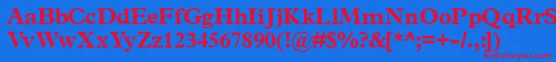 Terminusblackssk Font – Red Fonts on Blue Background