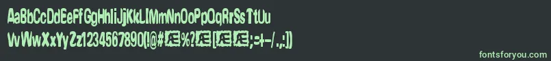 フォントYonder – 黒い背景に緑の文字