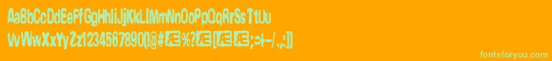 Шрифт Yonder – зелёные шрифты на оранжевом фоне