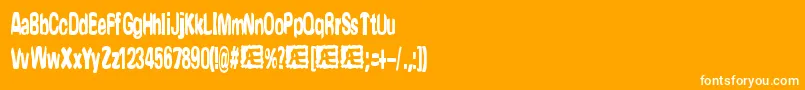 Yonder Font – White Fonts on Orange Background