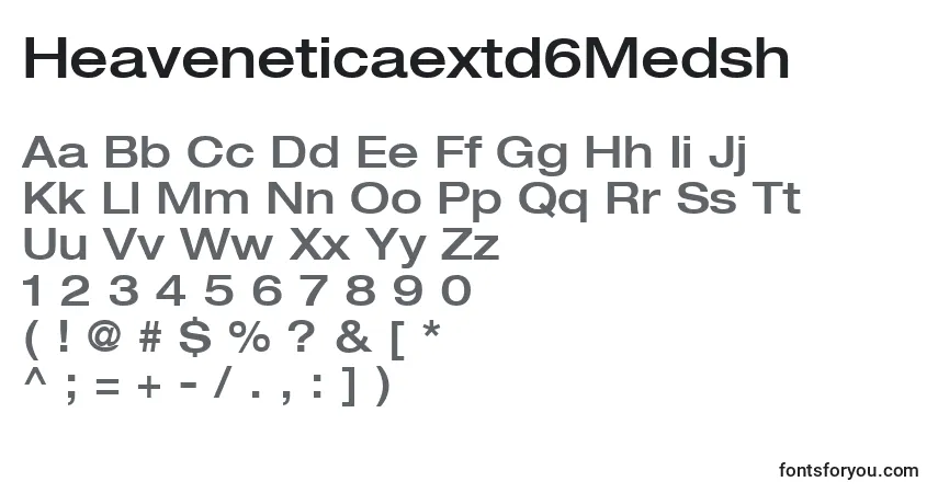 Schriftart Heaveneticaextd6Medsh – Alphabet, Zahlen, spezielle Symbole