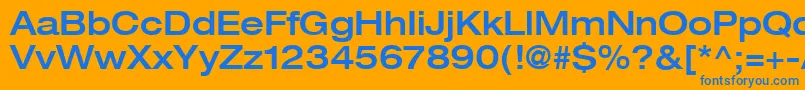 Heaveneticaextd6Medsh Font – Blue Fonts on Orange Background